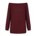 thumbnail image 4 of Suéteres Con Hombros Descubiertos Para Mujer, Suéter de Punto, Camisetas de Manga Larga de Color Sólido A La Moda Odeerbi ODB185124, 4 of 6