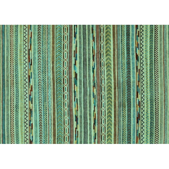Ahgly Company Indoor Rectangle Abstract Light Blue Modern Area Rugs, 4' x 6'