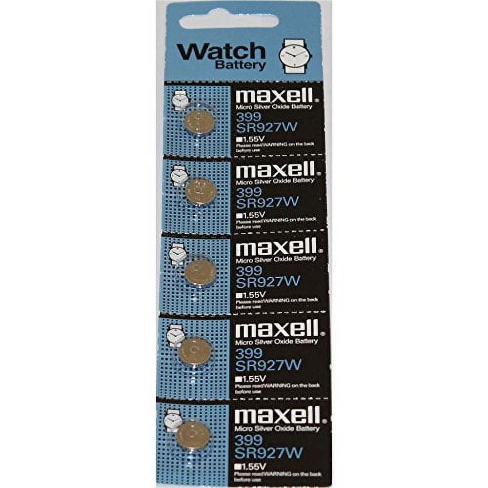 Maxell High Drain Silver Oxide SR927W 1.55v 399 Watch Battery 57mAh 5pk Walmart