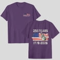 thumbnail image 4 of mgoYE 250 Anniversary USA Shirts Women Patriotic T-Shirts USA Flag Print Tee Front Back Embroidered Short Sleeve Shirt Women Tops 1776 2026 Purple M, 4 of 9