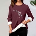 thumbnail image 2 of Haut en Polaire d'Hiver pour Femmes, Chemise à Manches Longues Imprimée Col Rond, Couche de Base Chaude en Polaire Douce pour Tenue Décontractée, 2 of 3