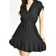 thumbnail image 4 of Vestido camisero con cintura elastica Roman Fashion /Juvenil, 24703 (Negro) negro G, 4 of 5