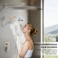 thumbnail image 3 of Shower System, Shower Faucet Set with 12-Inch Rain Showerhead and 2 in 1 Handheld Spray, Wall Mounted High-Pressure Showerhead Combo Set Included Valve and Trim, Brushed Nickel, 3 of 9