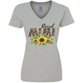 thumbnail image 3 of Inktastic Blessed Mimi Leopard Print and Sunflowers Women's V-Neck T-Shirt, 3 of 5