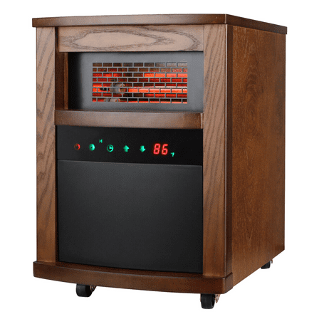 Comfort Glow Infrared Quartz Heater, 4 Heat Elements Remote, 1,000 Sq Ft QEH1408