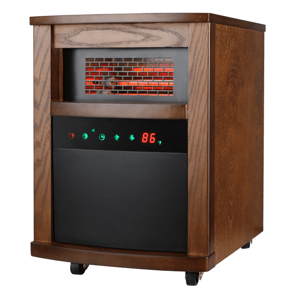 Comfort Glow Infrared Quartz Heater, 4 Heat Elements Remote, 1,000 Sq Ft QEH1408