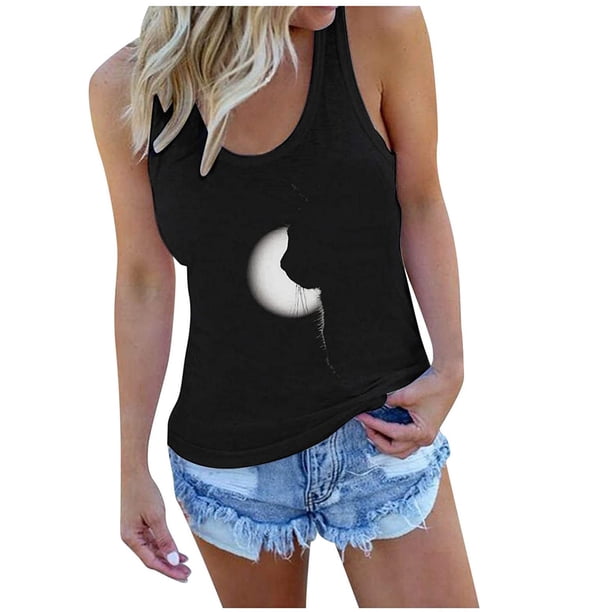 Blusas sueltas con cuello en O y estampado informal para mujer Pompotops lopia997054