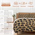 thumbnail image 6 of Fashion Sexy Animal Bedding Duvet Cover Set King Size 4 Pieces Retro Brown Leopard Print Bedding Set with Zipper Closure, 1 Comforter Cover 92x106 Inches 1 Flat Sheet & 2 Pillow Cases, 6 of 7