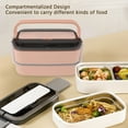 thumbnail image 3 of CHICIRIS Lunch Boxes, 1400ml Stainless Steel Lunchbox With Chopsticks Spoon, Microwave Safe, Portable 2 Layer Bento Boxes For Students, Office Workers, 3 of 8