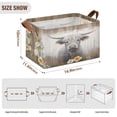 thumbnail image 3 of Ryvnso Highland Cattle on Wood Storage Bins Large Basket Foldable Cube Toys Organizer with Handles 2 PCs, 3 of 8