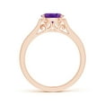 thumbnail image 2 of ANGARA Natural 0.7 Ct. Amethyst with Diamond Side Stones Ring in 14K Rose Gold for Women (Ring Size: 11.5), 2 of 9