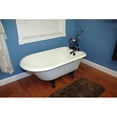 thumbnail image 2 of Cambridge Plumbing Inc RR55-338WH-ORB Cast Iron Rolled Rim Clawfoot Tub 55 x 30 in. with 3 - 0.38 in. Bathtub Wall Faucet Drillings and Oil Rubbed Bronze Feet, 2 of 2