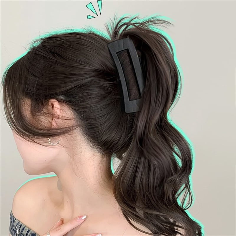 synthetic wig Y2K Hotties Girls Long Fluffy Curly High Ponytail Grab Wig Elegant Women Half Waterfall Clip-on Hair Extensions