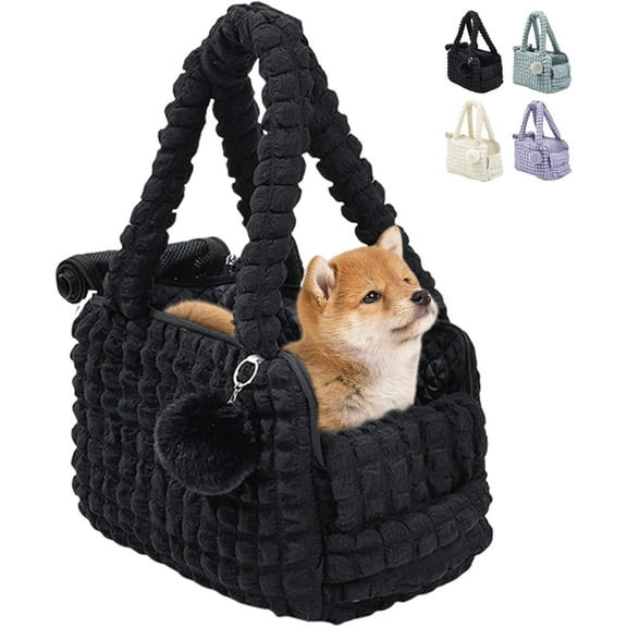 Duuclume Lightweight Pet Tote Bag Carrier, Mesh Top Puppies Purse for Cat and Small Dog Max 15 lbs Black
