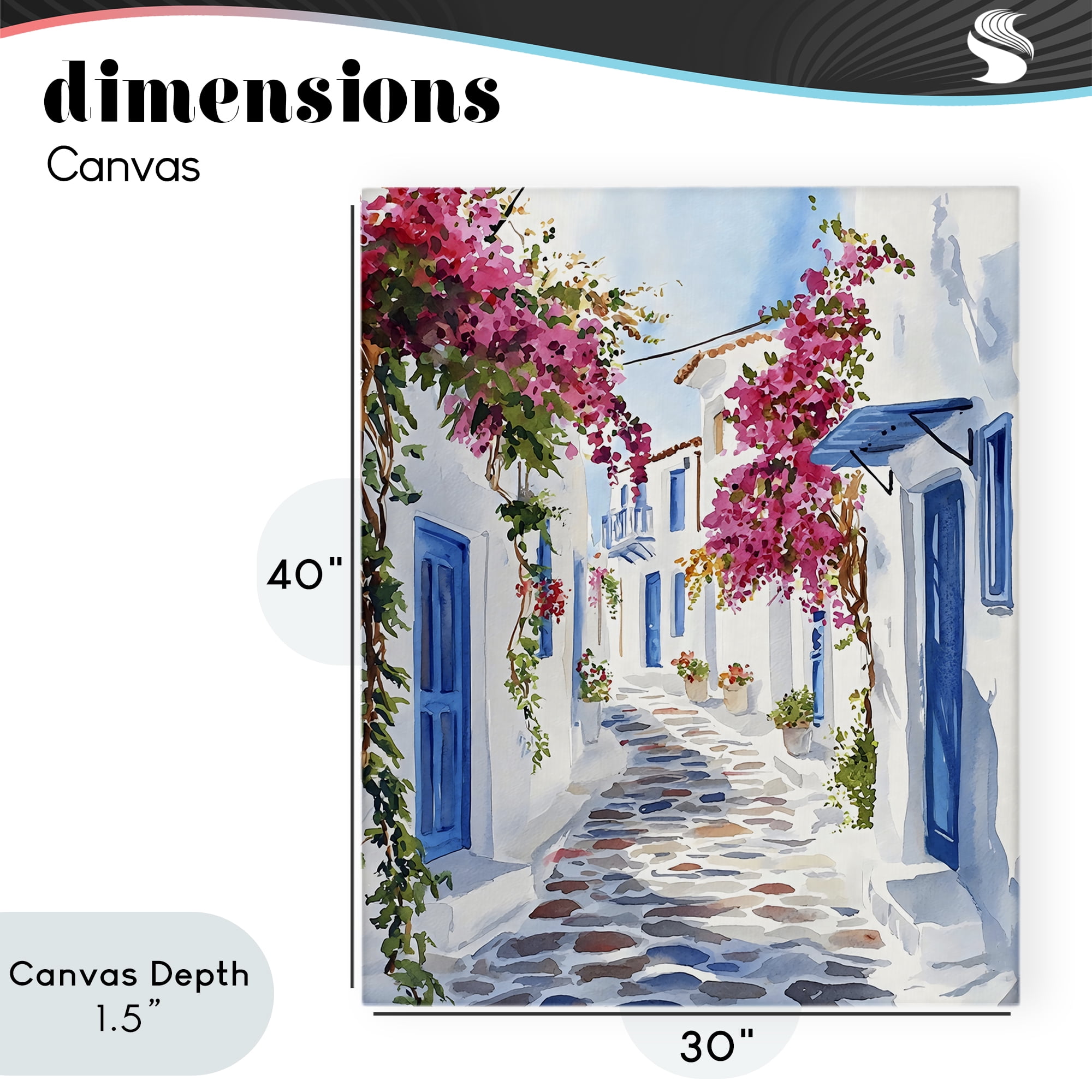 Stupell Industries Santorini Stone Street Pathway Canvas Wall Art, design by LSR Design Studio