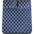thumbnail image 1 of Juego de cama King Brillar Quatrefoil azul marino con patrón blanco 1 sábana ajustable 2 fundas de almohada microfibra cepillada suave resistente al encogimiento y a la decoloración, 1 of 5