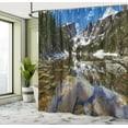 thumbnail image 5 of Ambesonne America Shower Curtain, Mountain Lake Park West, 69"Wx84"L, Green Brown Blue, 5 of 5