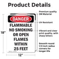 thumbnail image 2 of (2 Pack) Flammable No Smoking Or Open Flames OSHA Danger Sign, 2 of 7