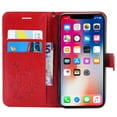 thumbnail image 4 of iPhone XR Wallet Case, Dteck Embossed Butterfly Magnetic Flip PU Leather Folio Stand Case Cover Built-in Card Slots & Money Pocket, with wrist Strap, For Apple iPhone XR, Red, 4 of 8
