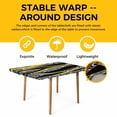 thumbnail image 4 of Yellow Black Stripes Table Cloths for 4 Foot Rectangle Tables, Modern Grey Ombre Abstract Striped Patio Waterproof Elastic Fitted Tablecloths, Washable Rectangular Table Cover for Camping, 4 of 8