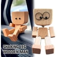 thumbnail image 3 of Shaking Wooden Man Figurine with 12 Magnetic Changeable Faces - Handmade Shaking Feet Wooden Doll, Fun Car Decor for Dashboard and Interior,Easter Basket Stuffers, 3 of 8