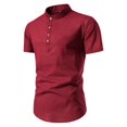 thumbnail image 1 of T-shirts Graphiques pour Hommes Grande Taille T-Shirt Jour du Souvenir Imprimé Couleur Unie Manches Courtes Haut Chemises Décontractées Rouges G, 1 of 3