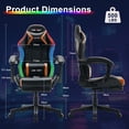 thumbnail image 3 of JONPONY Gaming Chair,Racing Style RGB LED Lights,Ergonomic Video Game Chair with Footrest and Lumbar Support ,High Back Reclining Computer Chair for Adults (Black/Orange), 3 of 9
