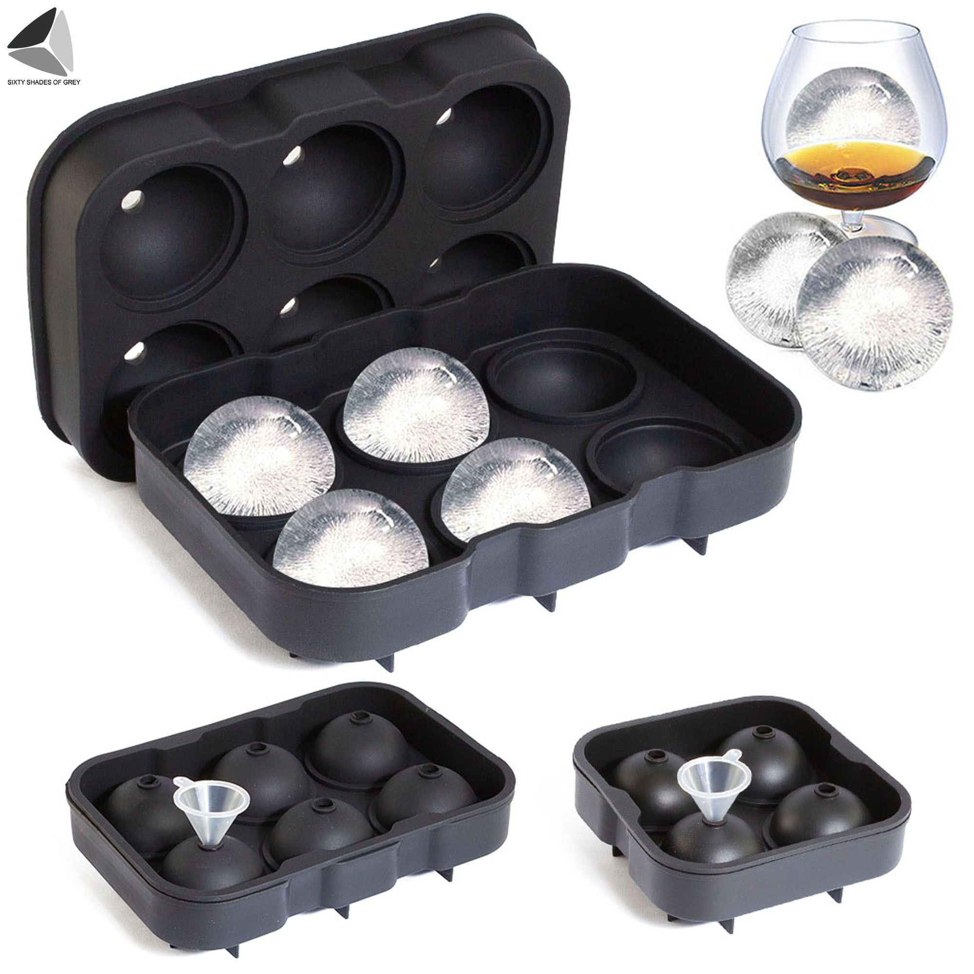 4pcs Round Ice Cube Ball Maker Sphere Molds For Wine Party CocktaiYJje
