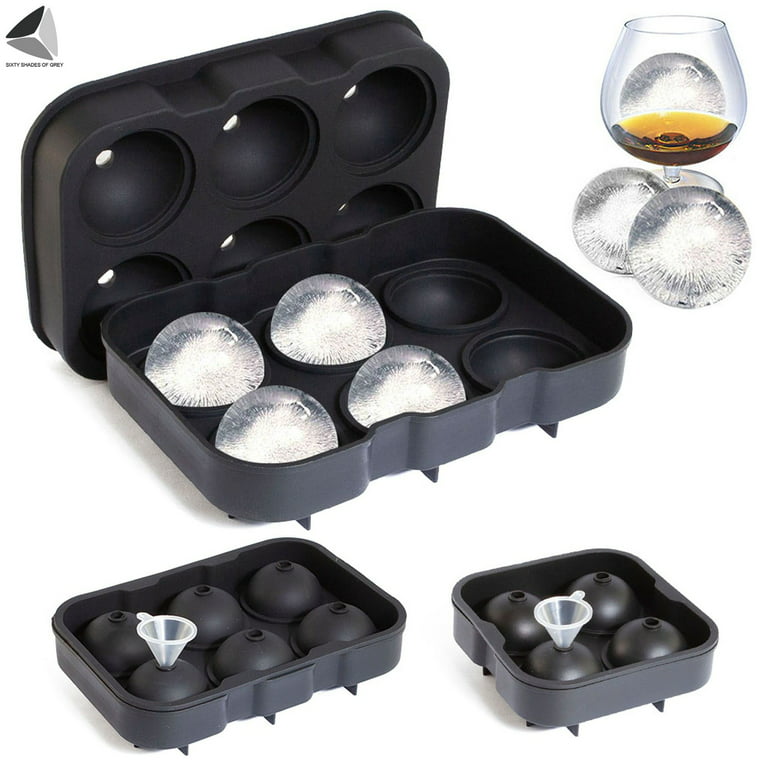 BEFASYY 2022 Summer New Light Bulbs Ice Molds With Mini Funnels, Portable  Silicone Round Ball Cube Maker Mold Tray, 2.5 In Sphere for Whiskey