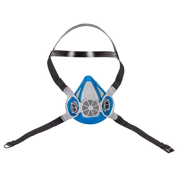 MSA 815692 Advantage 200 LS Series Half-Mask Respirator - Size: Medium, 2-Piece Neckstrap, Twin-Port, Reusable Gas Mask, MSA Advantage Cartridge Compatible