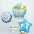 thumbnail image 4 of Efavormart Set Of 5 | Blue/White Boy Baby Shower Mylar Foil Balloon Set, Star, Round And Baby Carriage Balloon Bouquet With Ribbon, Gender Reveal Party Decorations, 4 of 10