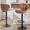 Retro Brown, variant on MoNiBloom Swivel Bar Stools Set of 2, Modern PU Leather Hydraulic Barstool, Kitchen Counter Island Height Adjustable Bar Chairs with Back, Dark Gray