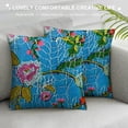 thumbnail image 3 of Orinice Indian Handmade Cotton Turquoise Kantha Fruit Print Threads Work Cushion Cover Throw Decorative Pillows Cover Bohemian  White, 3 of 5