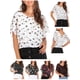 thumbnail image 3 of Blusa estampada para mujer Mangas de murciélago Cuello en V Blusas de gasa casuales Abanopi Jerseys de mujer, 3 of 7