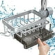 thumbnail image 1 of Estante de almacenamiento para grifo de fregadero de cocina, organizador de grifo sin perforaciones, soporte para esponja de fregadero de aluminio espacial con bandeja de goteo, jabonera de secado, 1 of 2