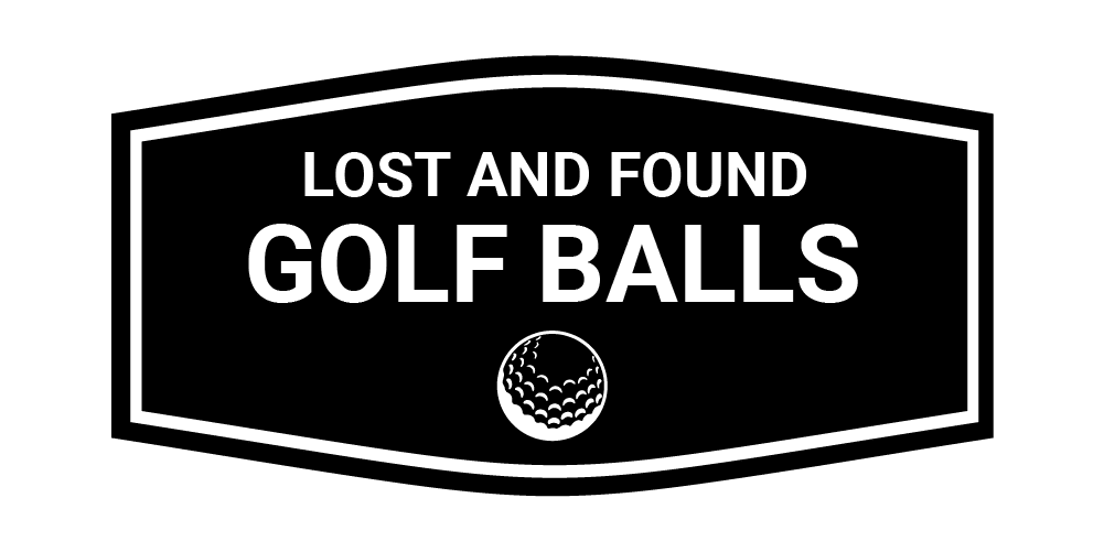 Fancy Lost And Found Golf Balls Sign (Black) Large
