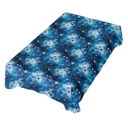 

JSTEL Blue Stars Clouds Table Cloth Rectangle 60 x 90 Inch Tablecloth Anti Wrinkle Table Cover for Dining Kitchen Parties