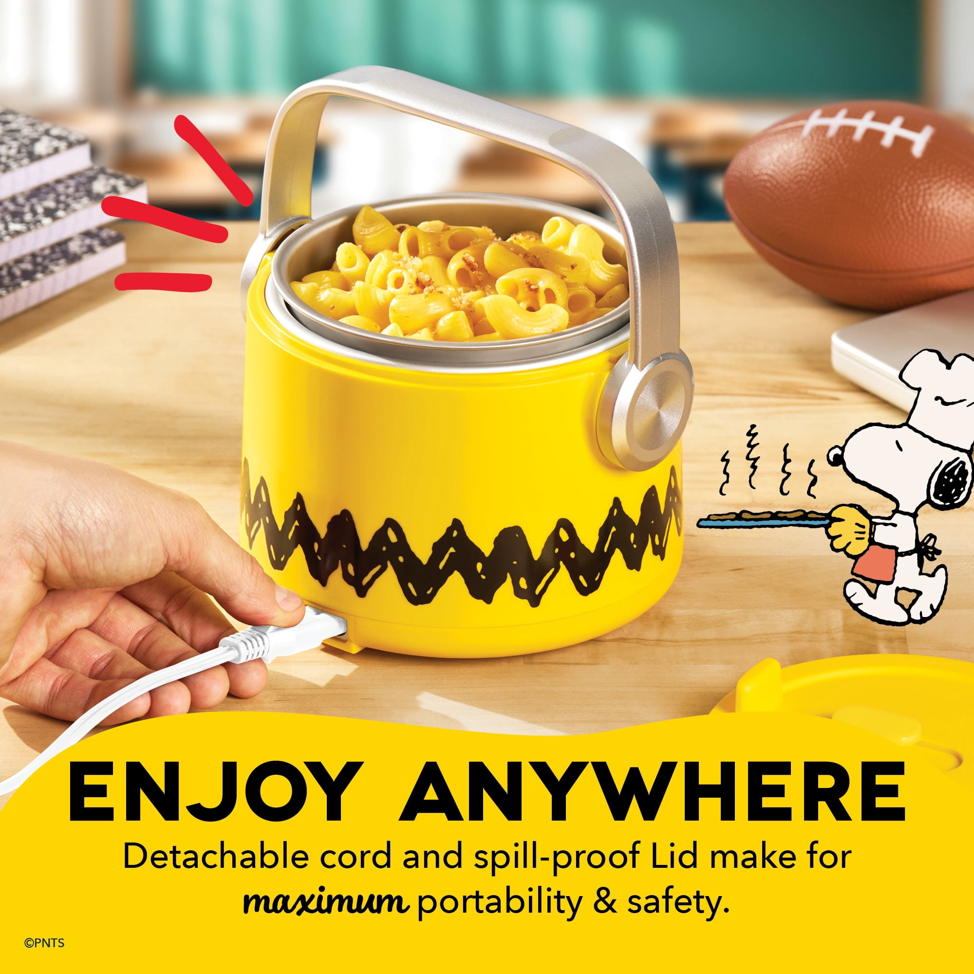 Peanuts x Dash Hot2go Heated Lunch Box, Yellow/Black