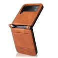 thumbnail image 6 of Dteck for Samsung Galaxy Z Flip 4 5G Case Shockproof PU Leather Back Card Wallet Shell Ultra Thin Slim Durable Protective Phone Cover, Brown, 6 of 7