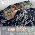 thumbnail image 4 of Merry Christmas Comforter Set Full Size, Navy Blue Snowman Squirrel Pine Tree Snowflake Soft Bedding Set for Man Woman, 4 Pieces Duvet Cover Set with Fitted Sheet, 2 Pillowcases, 4 of 9
