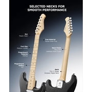 Donner Electric Guitar Kits for Beginner Right Hand S-S-S Pickups Strater Sets, Black