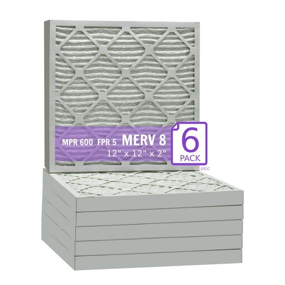 12x12x2, Purolator DMK80 Extended Surface Pleated Air Filter, Mechanical MERV 8, (6 Pack)