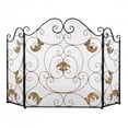thumbnail image 1 of Accent Plus 10019006 Gold Fleur-De-Lis Fireplace Screen, Blue, 1 of 3