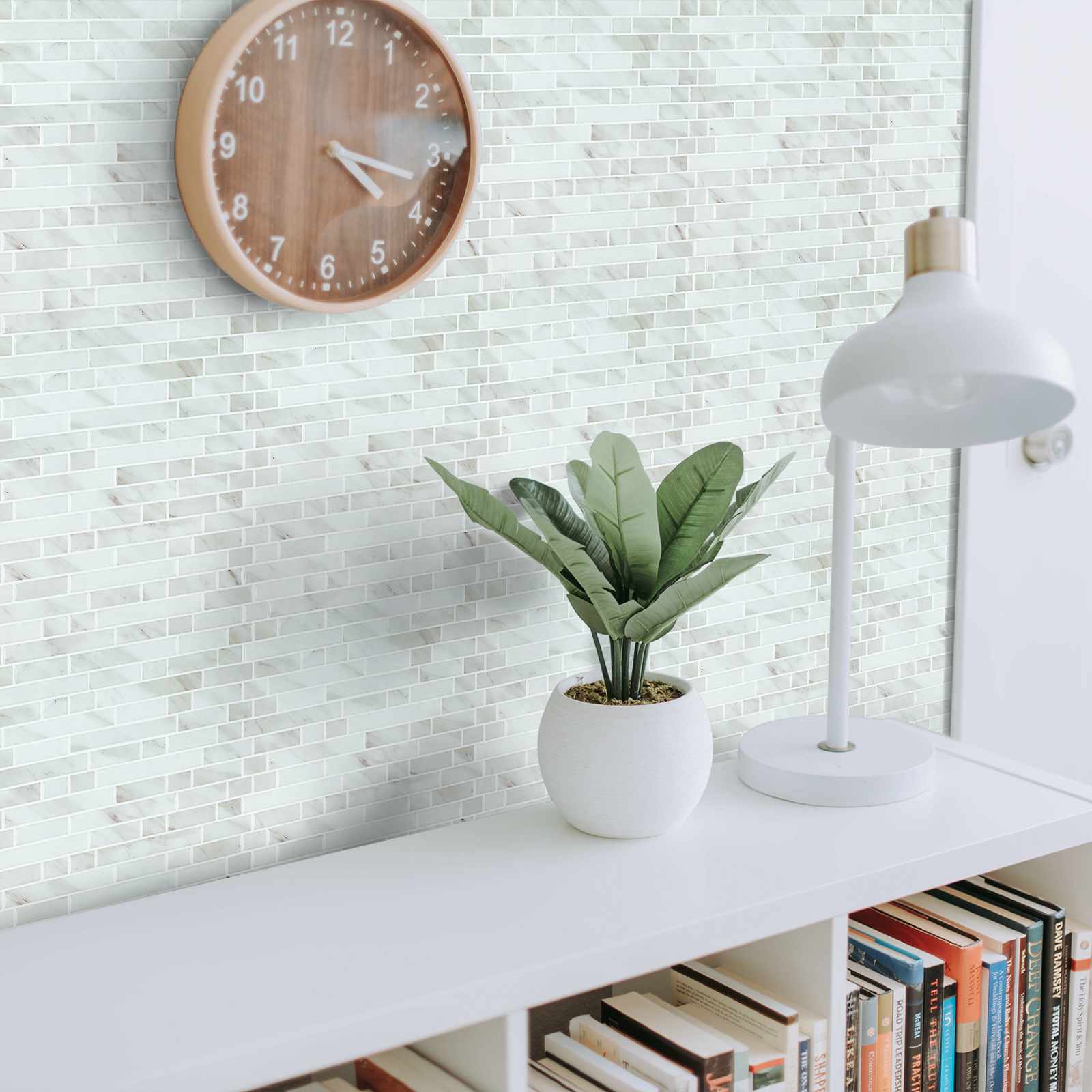 10-Sheet Peel and Stick Backsplash, 12" x 12" 3D Self Adhesive Faux Stone Marble Wall Tiles for Kitchen Bathroom (Light Beige)