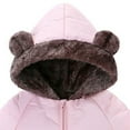 thumbnail image 5 of CAICJ98 Outerwear Romper Coat Warm Infant Baby Jacket Snowsuit Boys Girls Hooded Jumpsuit Toddler Boy Girl Winter Jackets (Pink,18-26 Months), 5 of 7