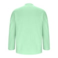 thumbnail image 6 of DODADAWANJ Cotton Linen Shirts for Men Big and Tall Roll Up Long Sleeve Shirt Casual Button Up Collared Neck Shirts Loose Fit Solid Color Tops Mint Green XL, 6 of 7