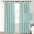 thumbnail image 3 of Linen Curtains Natural Blended Curtain Panels for Living-Room Window Privacy Translucent Linen Textured Drapes for Bedroom Blue green 52" W  x 72" L, 3 of 9