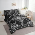 thumbnail image 3 of Manfei Retro Damask Flower 7-Piece Twin Bedding Sets,Vintage Floral Bedding Comforter Set,Black White Sheet Sets For Boys,Microfiber Bedroom Decor Reversible, 3 of 8