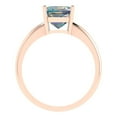 thumbnail image 4 of 2 ct Asscher Cut Blue Moissanite Solitaire 18K Rose Gold Womens Engagement Ring, 4 of 5