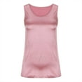 thumbnail image 5 of Womens Silk Satin Tank Tops Summer Tank Shirt Round Neck Sleeveless Blouse Camisole, 5 of 7